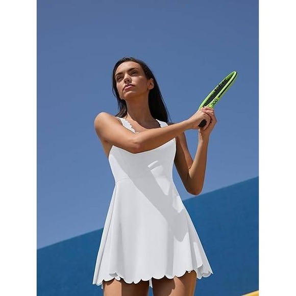 Attraco Women Tennis‎ Dress with Shorts Size M White (6053) - Picture 5 of 6